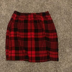 Red and Black Plaid skirt